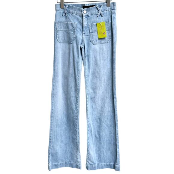 Gold Sign Mid Rise Bottom Wide Leg Jeans Light Denim Blue Women's Size 27 - Picture 1 of 6